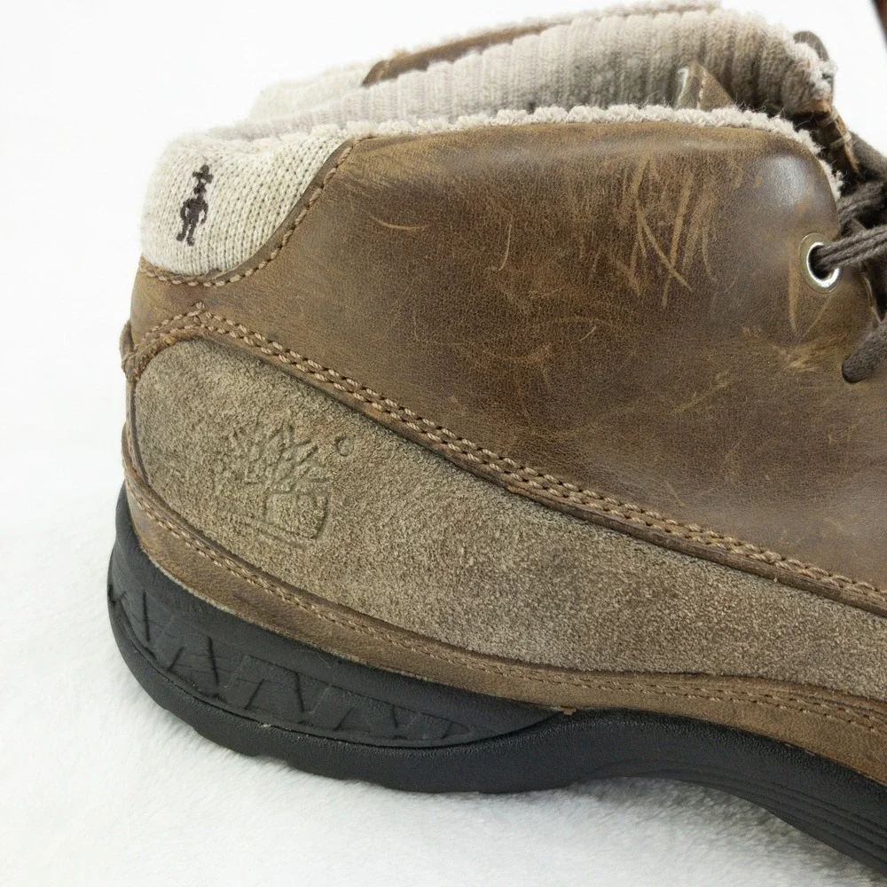 Timberland Chukka Boots Mens Size 9 Brown Leather Smartwool Earthkeepers